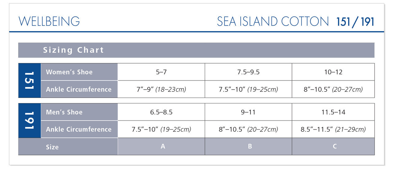 Sigvaris Sea Island Cotton Knee High 15-20mmHg - Compression Level: Moderate 15-20 MmHg - Unisex - Knee