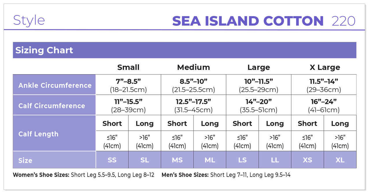 Sigvaris Women's Style Sea Island Cotton Knee High 20-30mmHg - Compression Level: Firm 20-30 MmHg - Unisex - Knee