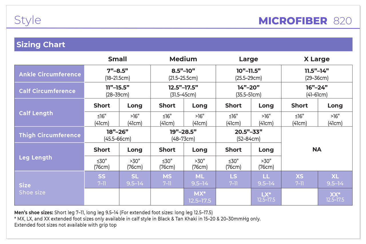 Sigvaris Men's Style Microfiber Thigh High 20-30mmHg - Compression Level: Firm 20-30 MmHg - Male - Leg