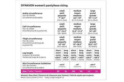 Sigvaris Dynaven Women's Pantyhose 20-30mmHg - Compression Level: Firm 20-30 MmHg - Unisex - Leg