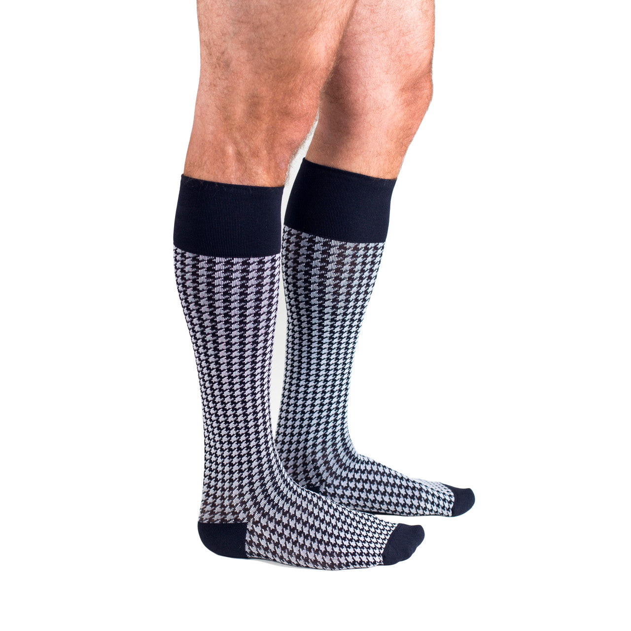 Rejuva Houndstooth Compression Knee High 15-20mmHg - Compression Level: Moderate 15-20 MmHg - Unisex - Knee