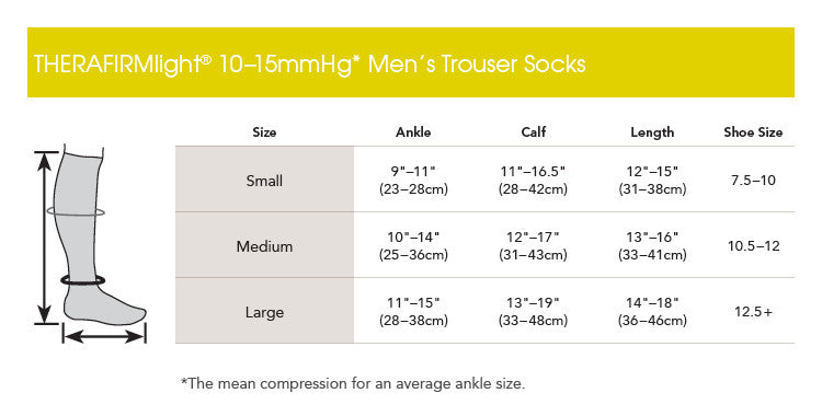 THERAFIRMlight® Men's Ribbed Trouser Socks 10-15 mmHg