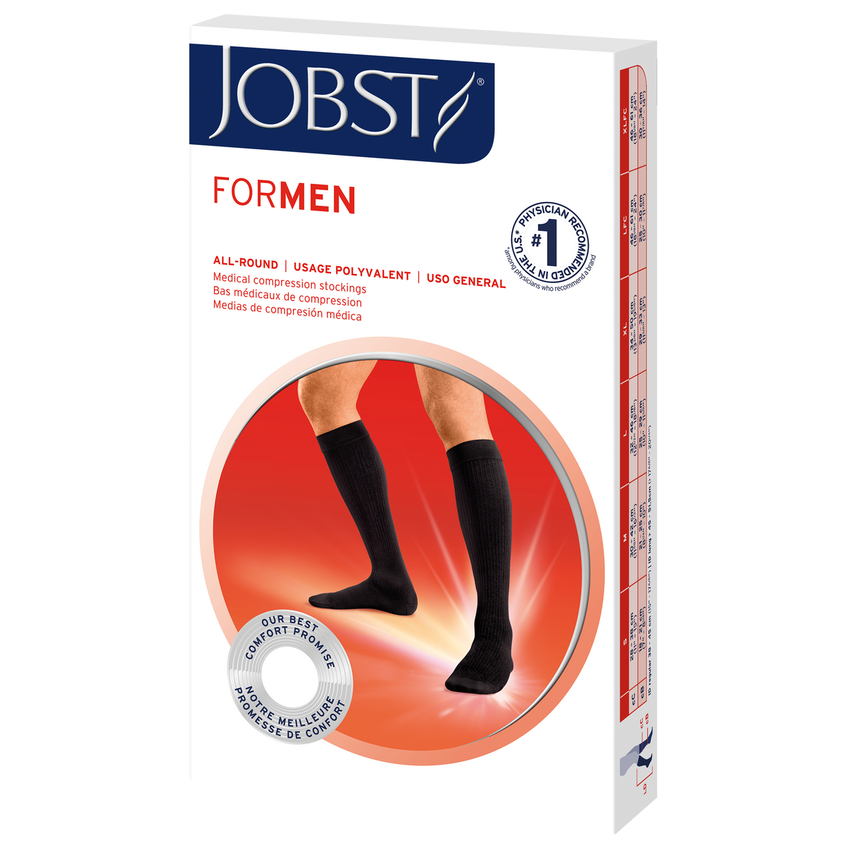 JOBST forMen Knee High 20-30 mmHg Closed Toe Men's