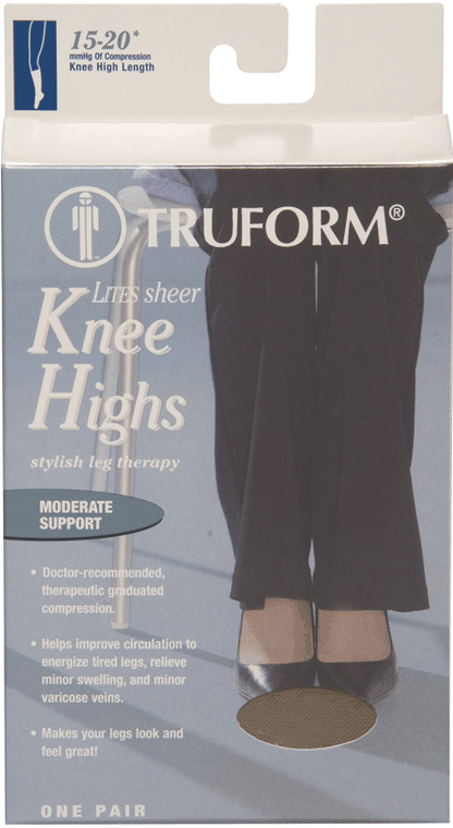 Truform Lites Sheer Knee High 15-20mmHg - Compression Level: Moderate 15-20 MmHg - Female - Knee