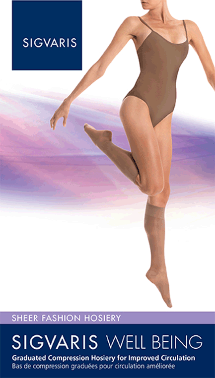 Sigvaris Sheer Fashion Knee Highs 15-20mmHg - Compression Level: Moderate 15-20 MmHg - Female - Knee