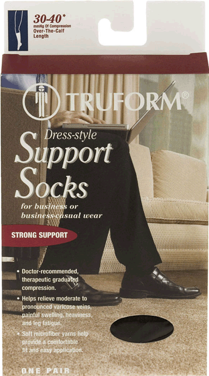 Truform Men's Dress Style Calf Length 30-40mmHg