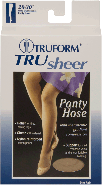 Truform TruSheer Sheer Pantyhose 20-30mmHg - Compression Level: Firm 20-30 MmHg - Female - Leg