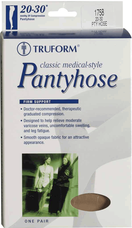 Truform Opaque Full Figure Pantyhose Petite Length 20-30mmHg - Compression Level: Firm 20-30 MmHg - Female - Leg