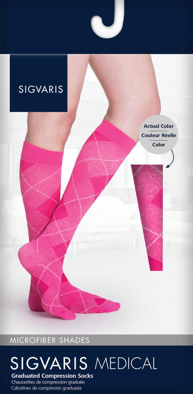 Sigvaris Women's Style Microfiber Patterns Knee High 20-30mmHg - Compression Level: Firm 20-30 MmHg - Unisex - Knee