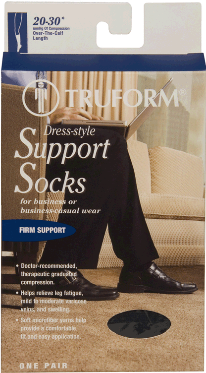 Truform Men's Dress Style Calf Length 20-30mmHg