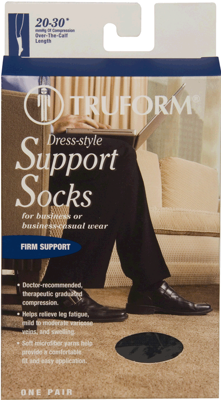 Truform Men's Dress Style Calf Length 20-30mmHg
