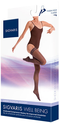 Sigvaris Sheer Fashion Thigh High 15-20mmHg - Compression Level: Moderate 15-20 MmHg - Female - Leg