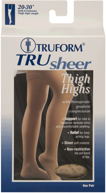 Truform TruSheer Sheer Thigh High 20-30mmHg - Compression Level: Firm 20-30 MmHg - Female - Leg
