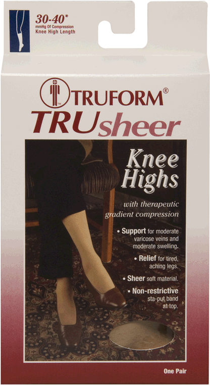 Truform TruSheer Sheer Knee High 30-40mmHg - Compression Level: Extra Firm 30-40 MmHg - Female - Knee