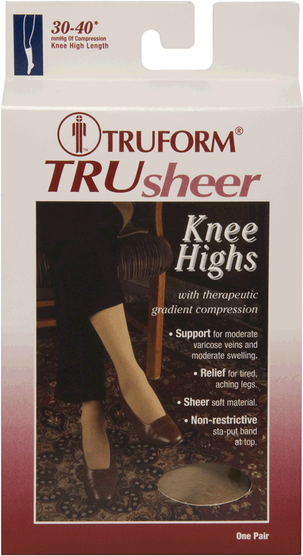 Truform TruSheer Sheer Knee High 30-40mmHg - Compression Level: Extra Firm 30-40 MmHg - Female - Knee
