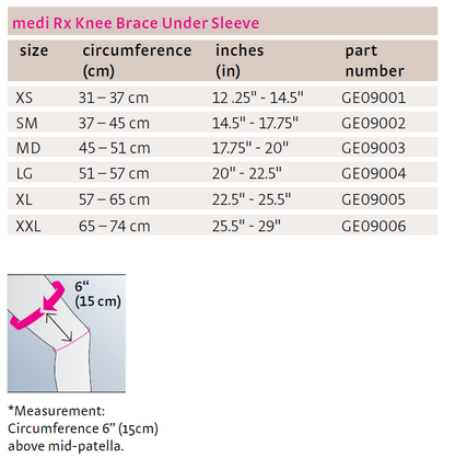 Medi Knee Brace Undersleeve - Unisex - Knee