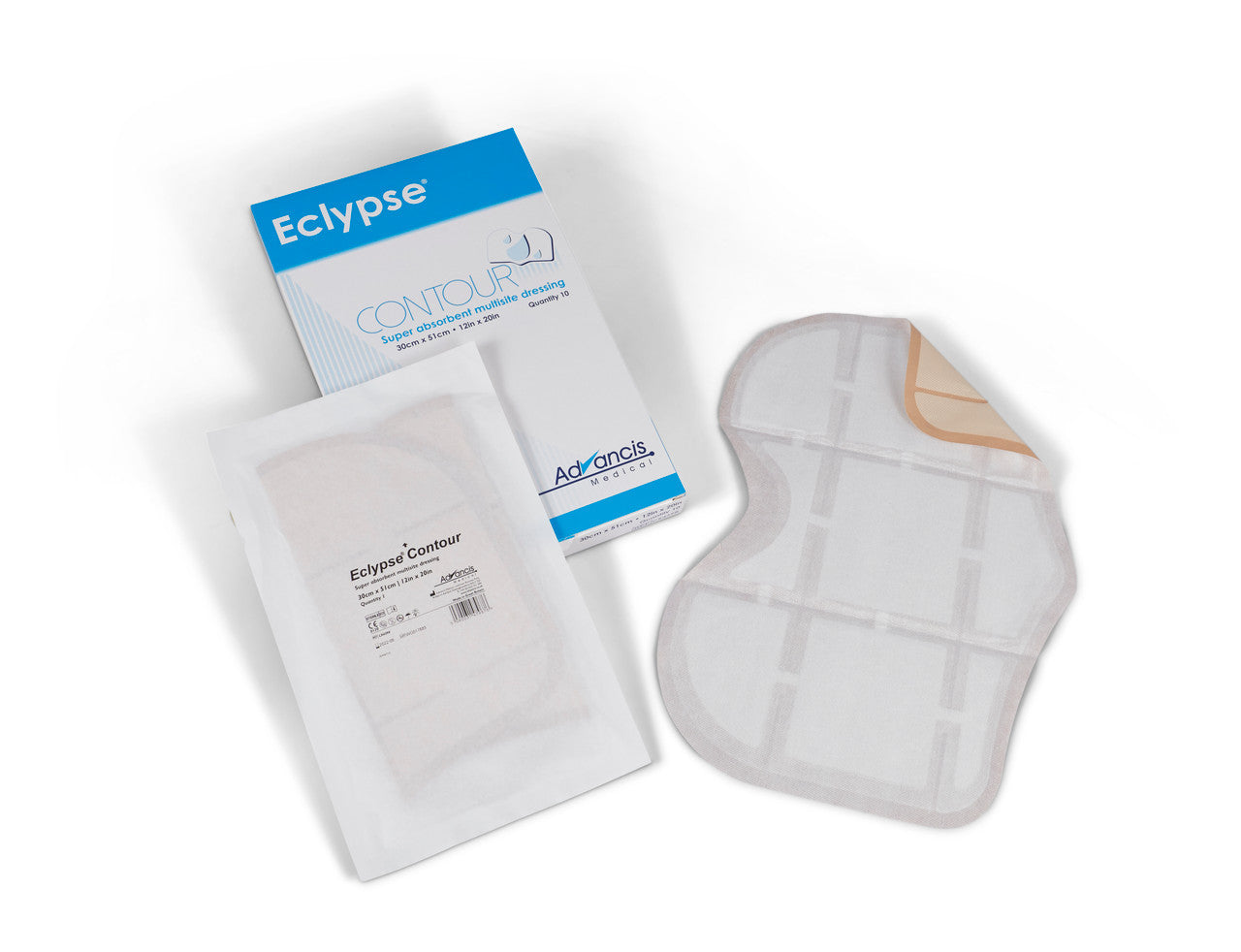 Eclypse® Contour- Super Absorbant Multisite Dressing - 10 per Box