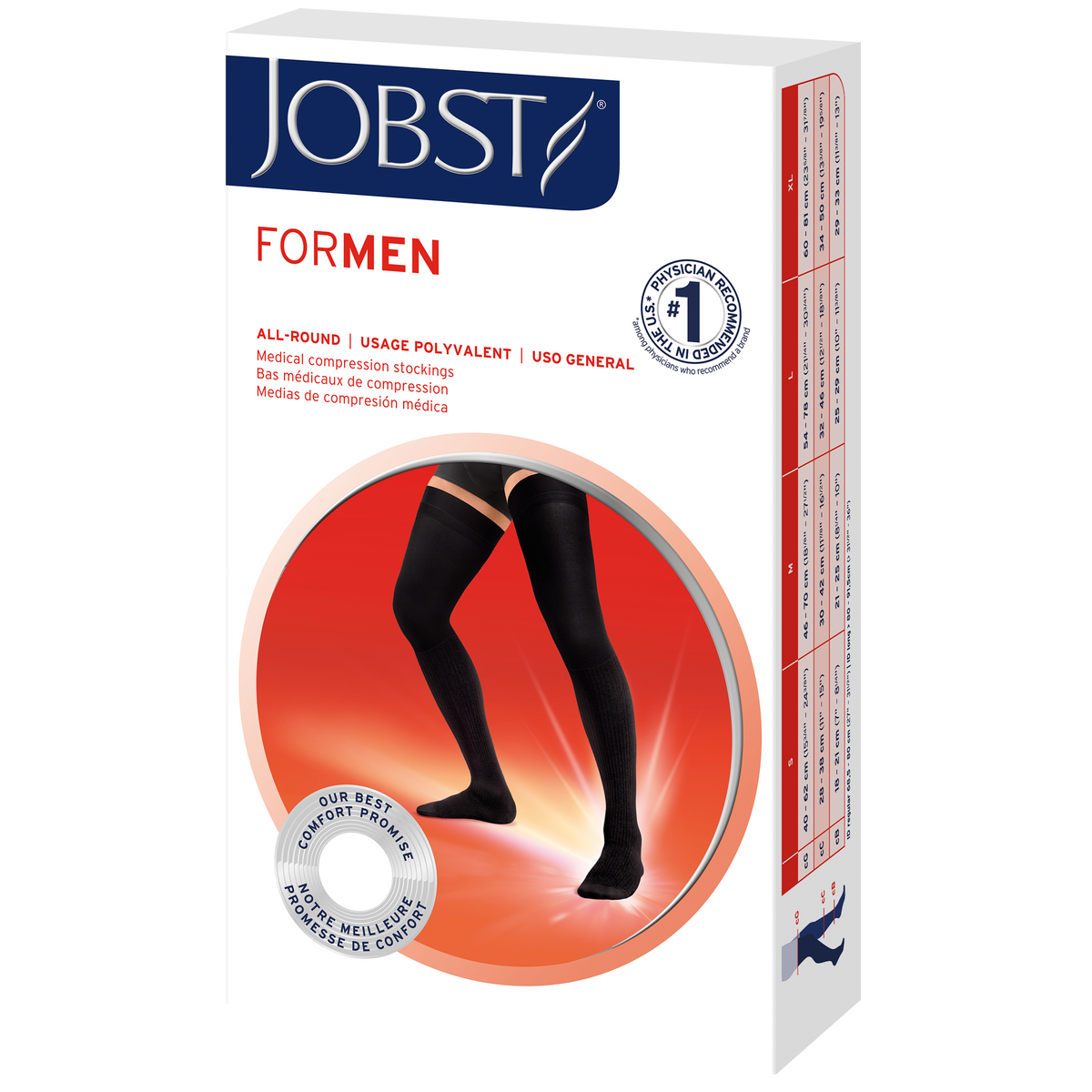 JOBST forMen Thigh High 30-40 mmHg Open Toe Men's
