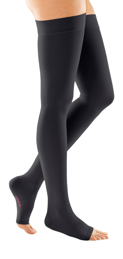 Medi Forte Thigh High w/ Silicone Band, Open Toe 40-50mmHg - Compression Level: Severe 40-50 MmHg - Unisex - Foot