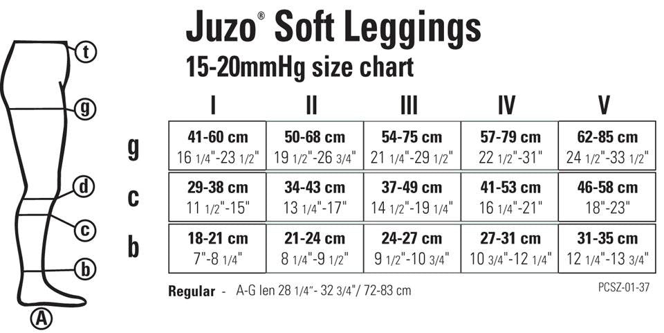 Juzo Soft Footless Pantyhose Leggings 15-20mmHg - Compression Level: Moderate 15-20 MmHg - Female - Foot
