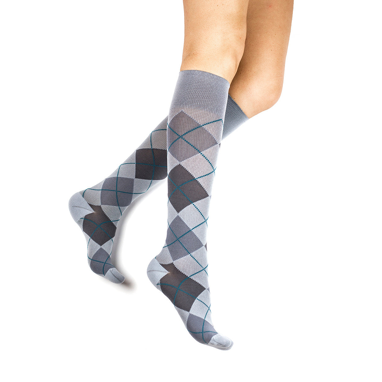 Rejuva Argyle Compression Knee High 15-20mmHg - Compression Level: Moderate 15-20 MmHg - Unisex - Knee