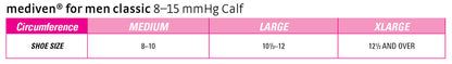 Mediven for Men Classic Ribbed Knee High 8-15mmHg - Compression Level: Mild 8-15 MmHG - Male - Knee
