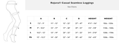 Rejuva Footless Compression Leggings 15-20 mmHg