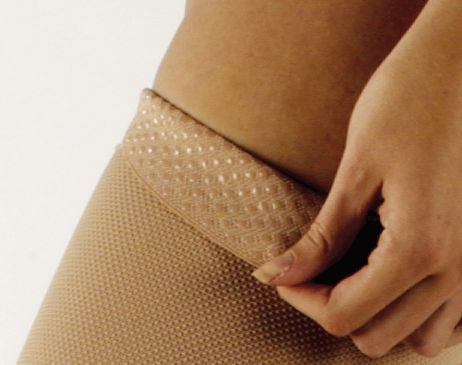 Sigvaris Natural Rubber Thigh High W/ Grip Top, Open Toe 40-50mmHg - Compression Level: Severe 40-50 MmHg - Unisex - Foot