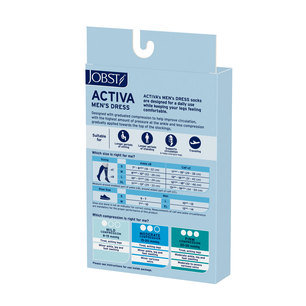 JOBST® Activa Men's Dress Knee High 8-15mmHg