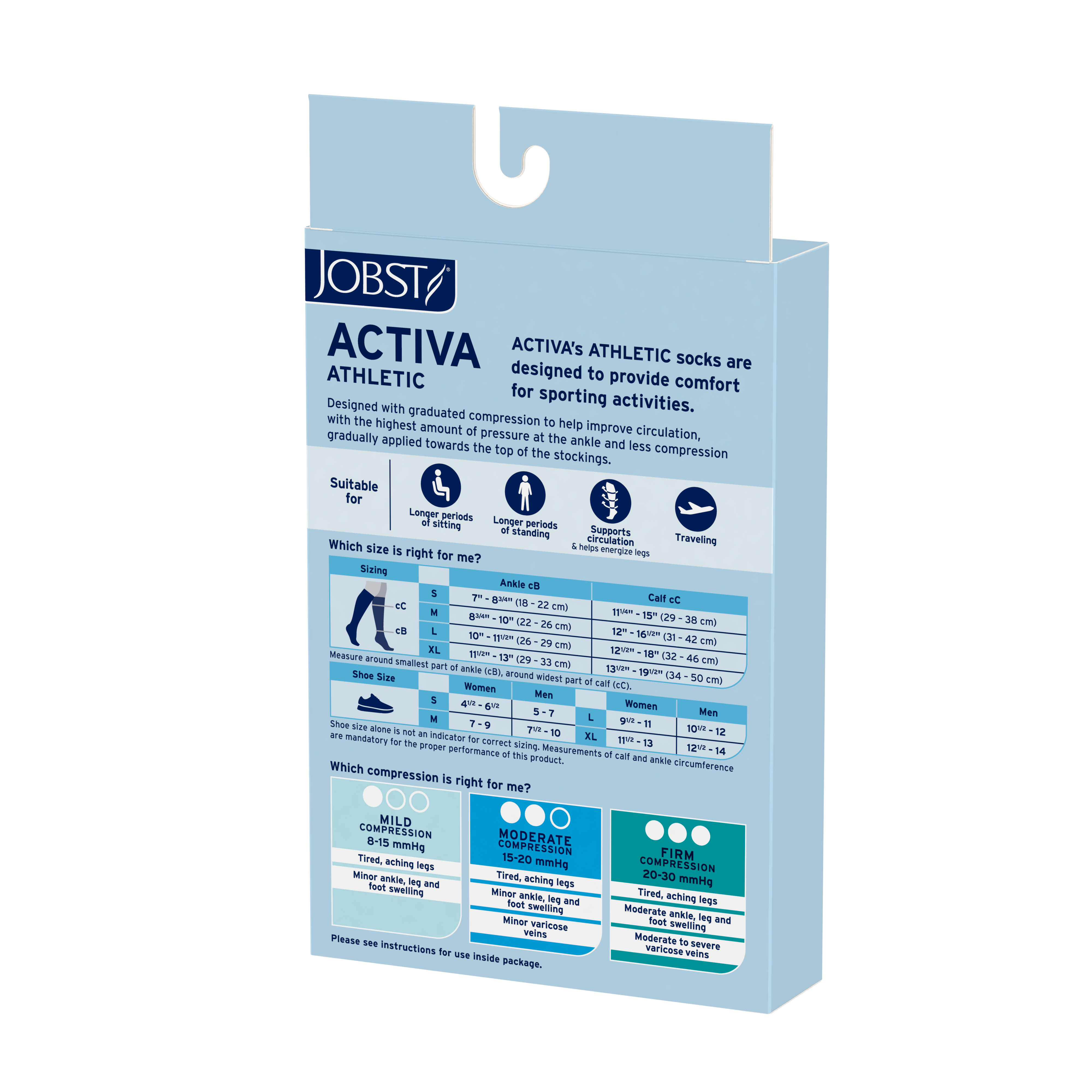JOBST® Activa Athletic Knee High Socks 8-15mmHg